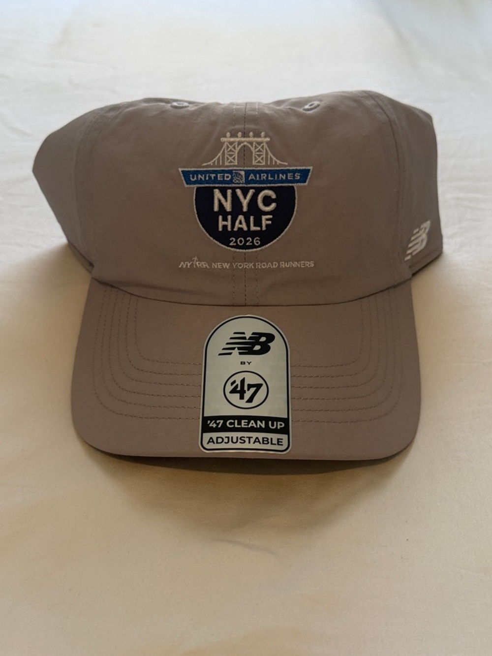 47 NYC Half 2026 Taupe Adjustable Cap with Blue Logo